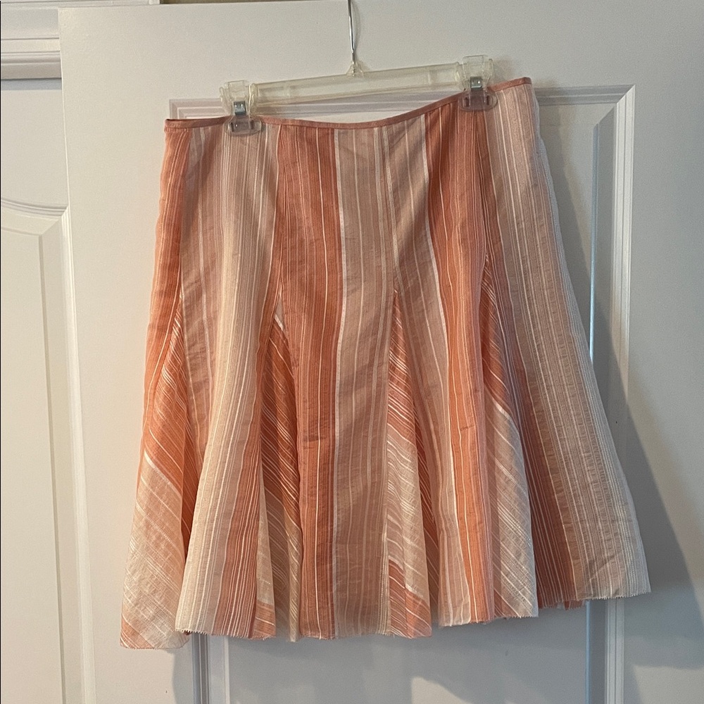 ANTONIO MELANI Peach and Cream A-Line Skirt